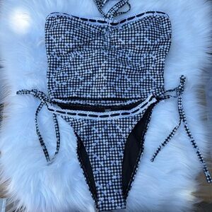 Samiol Gingham Floral Bikini set 0001